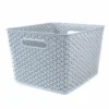 Curver Large Rattan Storage Basket - Grey - 18L